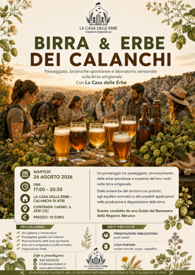 Birra & Erbe dei Calanchi Passeggiata, botaniche spontanee e laboratorio sensoriale sulla birra artigianale